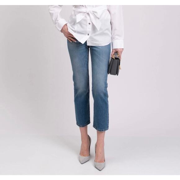 ACNE STUDIOS Jeans W23 L30 Mid-Rise Cropped Faded Skinny Made in Italy - Picture 1 of 11